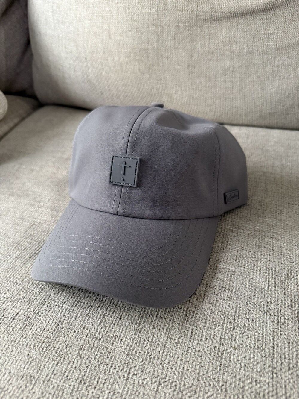 Exclaim Jesus Men Dad Hat Low Profile CHRISTIAN CROSS Grey Stone Brand New - Picture 2 of 10